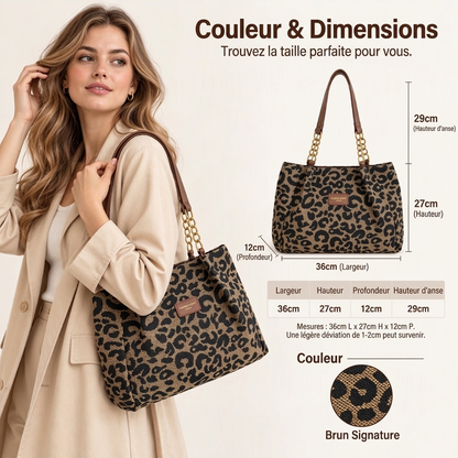 🎁Nouveautés💥Dernier jour de soldes -50 %💥Grand cabas à imprimé léopard