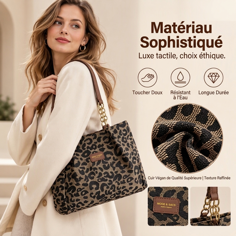 🎁Nouveautés💥Dernier jour de soldes -50 %💥Grand cabas à imprimé léopard
