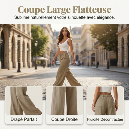 ✨ Pantalon femme larges jambes décontracté — taille élastique, poches profondes 👖