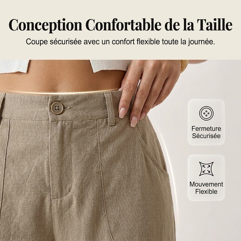 ✨ Pantalon femme larges jambes décontracté — taille élastique, poches profondes 👖