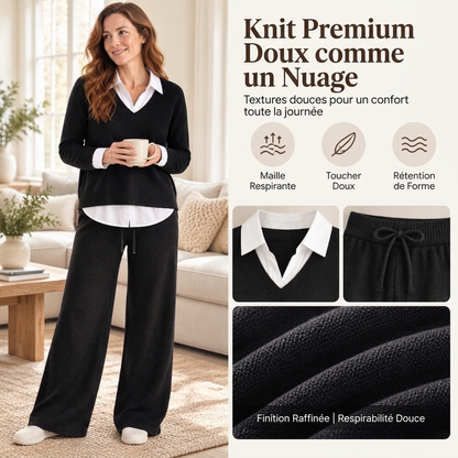 ✨ Ensemble 3 pièces en tricot décontracté et confortable pour femme : facile à porter au quotidien 🧶