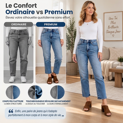 ✨ Jeans femme taille haute, coupe courte et droite : facile à porter au quotidien 👖