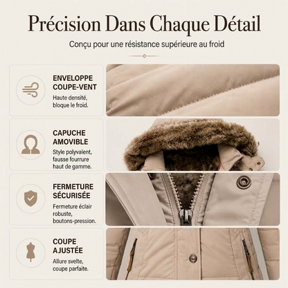 ✨ Veste matelassée à capuche pour femme, coupe ajustée : facile à porter au quotidien 🧥