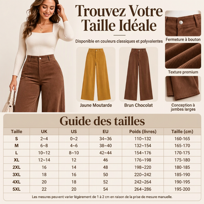 ✨ Pantalon large en velours côtelé pour femme, décontracté : facile à porter au quotidien 👖