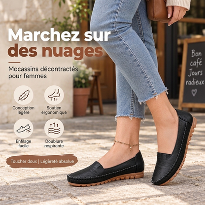 Chaussures plates femme à enfiler, respirantes