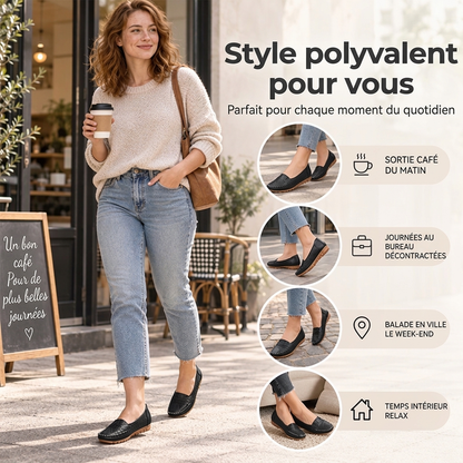 Chaussures plates femme à enfiler, respirantes