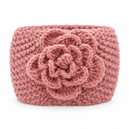 Bandeau Tricoté d'Hiver Chaud pour Femme, Protège-Oreilles Large à Motifs Floraux, Accessoire Cheveux