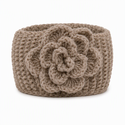 Bandeau Tricoté d'Hiver Chaud pour Femme, Protège-Oreilles Large à Motifs Floraux, Accessoire Cheveux
