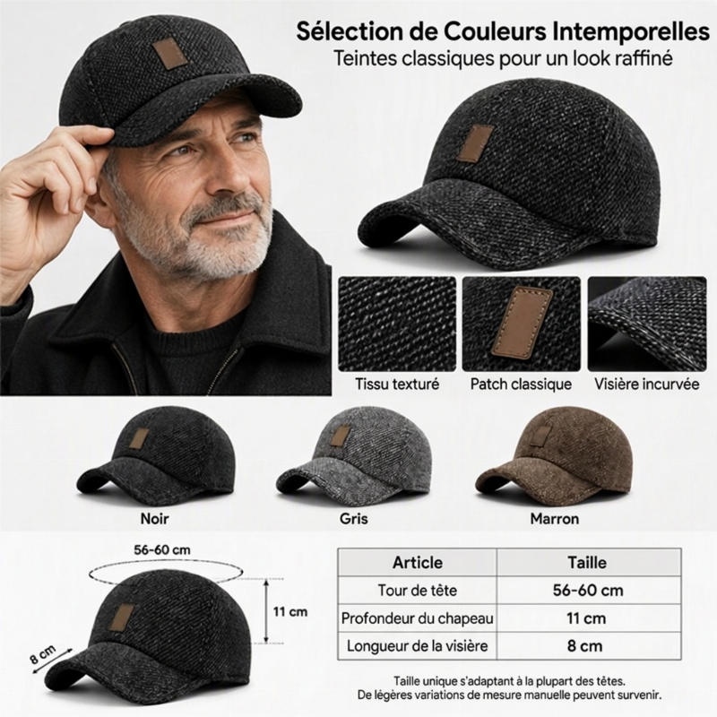 🧢Casquette de baseball chaude pour homme avec protège-oreilles