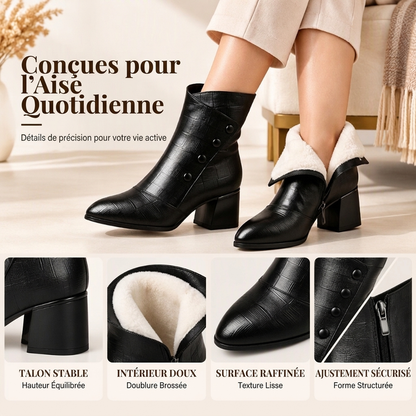 Bottines en cuir PU souple pour femmes