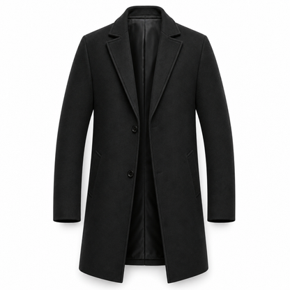 Trench-coat classique pour homme à boutonnage simple, coupe décontractée d'affaires, coupe-vent haut de gamme.