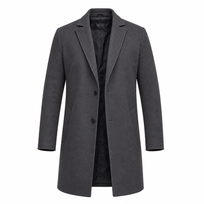 Trench-coat classique pour homme à boutonnage simple, coupe décontractée d'affaires, coupe-vent haut de gamme.