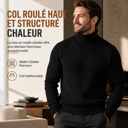 Pull col roulé en maille ajusté pour homme