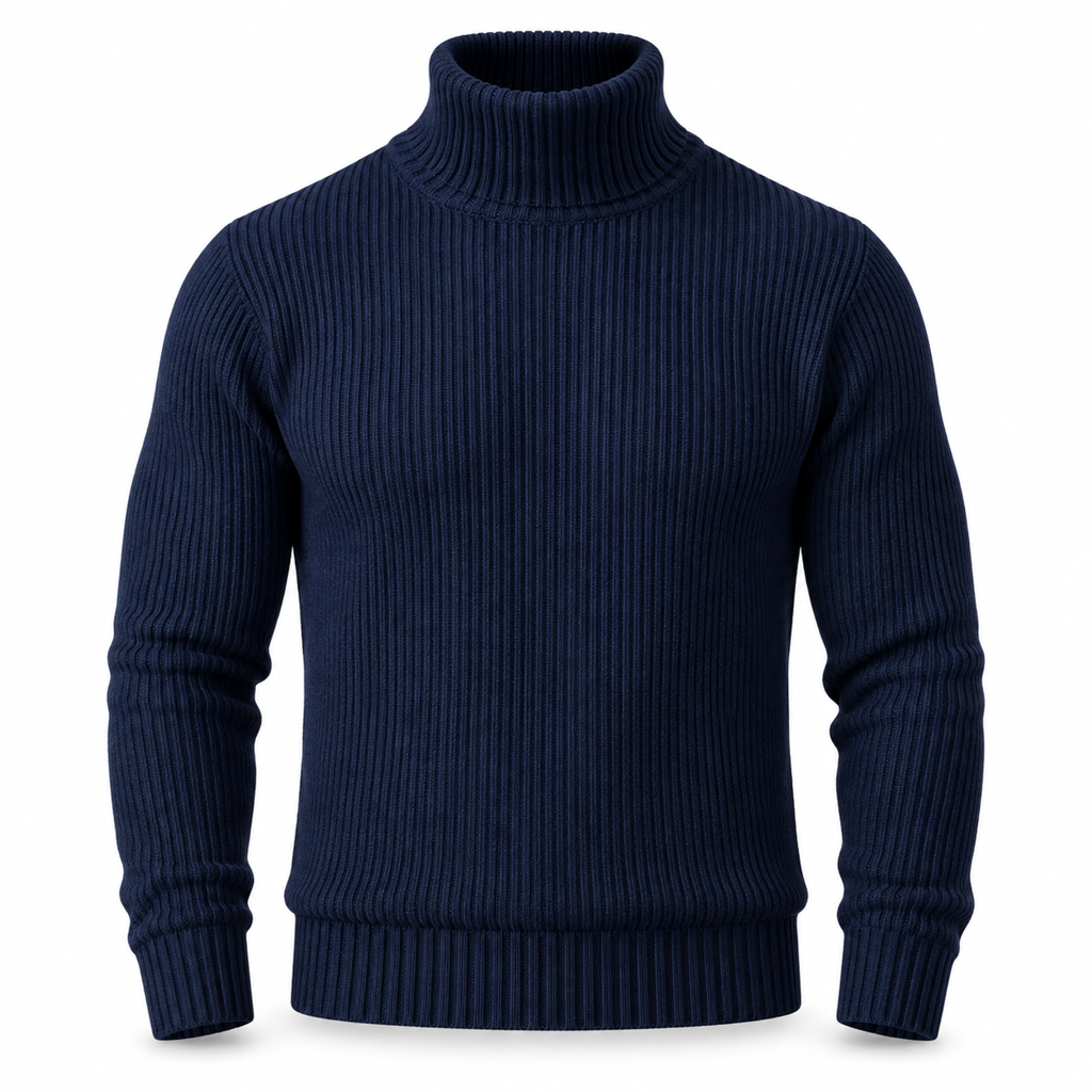 Pull col roulé en maille ajusté pour homme