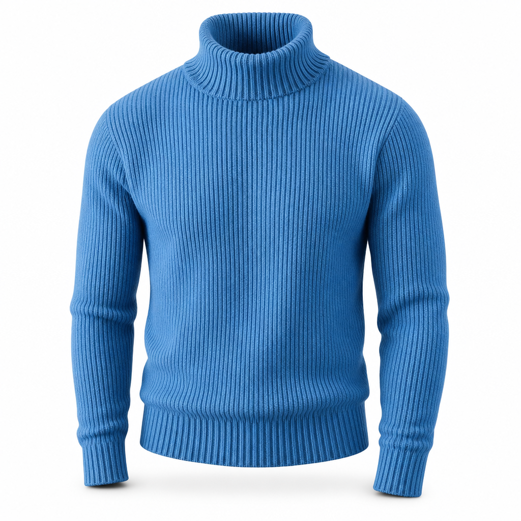 Pull col roulé en maille ajusté pour homme