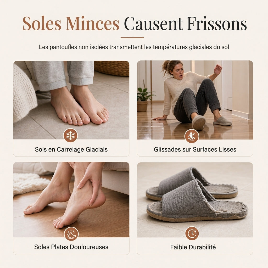 Pantoufles chaudes et épaisses pour femme, chaussures d'intérieur antidérapantes avec bordure en dentelle