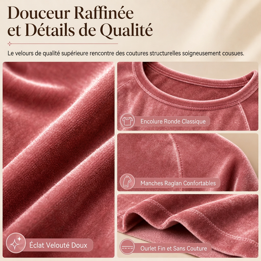 ✨ Robe décontractée en velours à col rond pour femme, avec poches : facile à porter au quotidien 👗