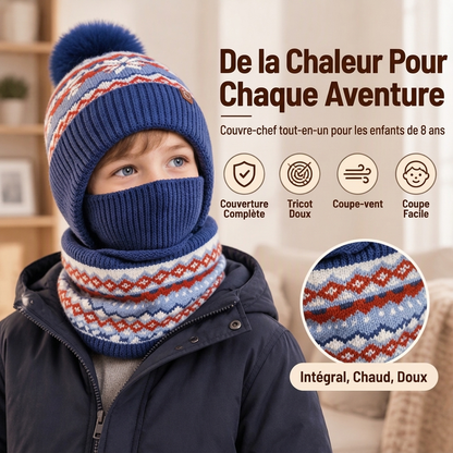 Cagoule thermique coupe-vent d'hiver pour enfants