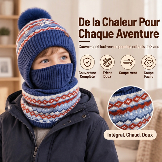 Cagoule thermique coupe-vent d'hiver pour enfants