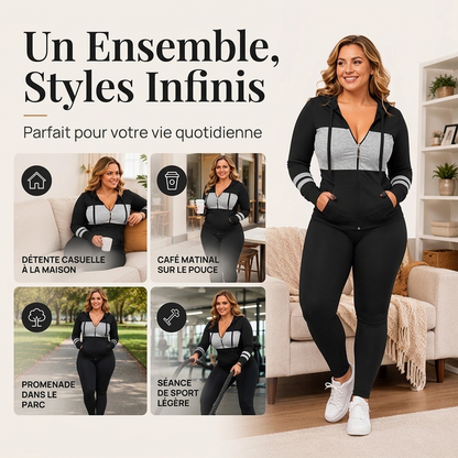 ✨ Ensemble 2 pièces pour femme : sweat à capuche et pantalon, facile à porter au quotidien 👖