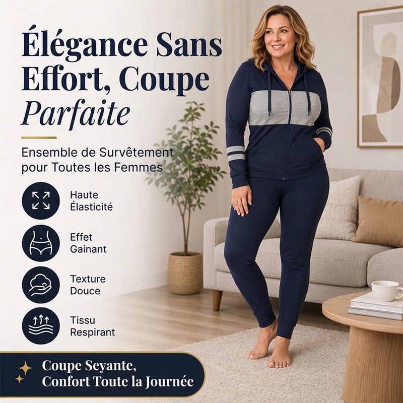 ✨ Ensemble 2 pièces pour femme : sweat à capuche et pantalon, facile à porter au quotidien 👖