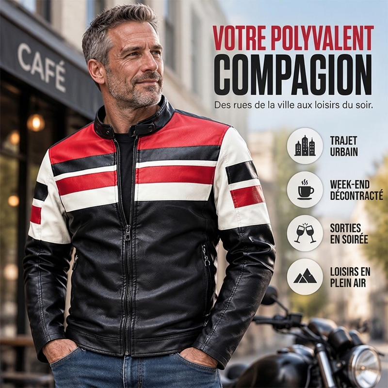 ✨ Veste à patchs à col montant pour homme, esprit vintage : facile à porter au quotidien 🧥