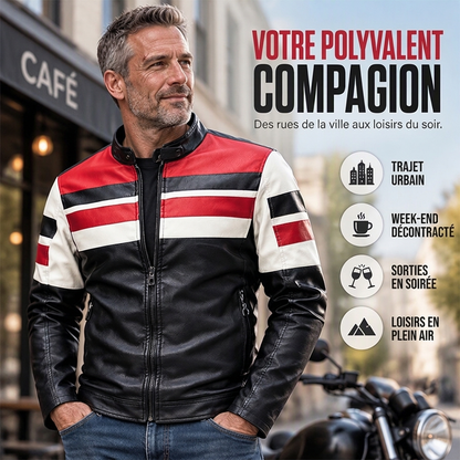 ✨ Veste à patchs à col montant pour homme, esprit vintage : facile à porter au quotidien 🧥