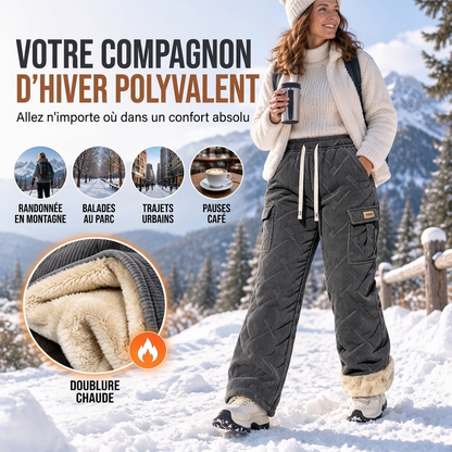 ✨ Pantalon cargo pour femme en velours côtelé avec doublure pelucheuse : facile à porter au quotidien 👖