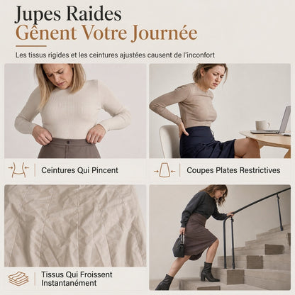 ✨ Jupe pour femme à carreaux, effet patchwork, asymétrique et taille haute : facile à porter au quotidien 👗