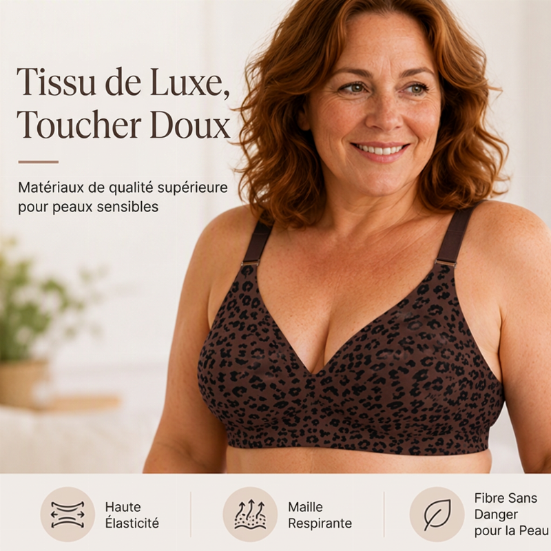 Soutien-gorge push-up sans armure à imprimé léopard pour femmes