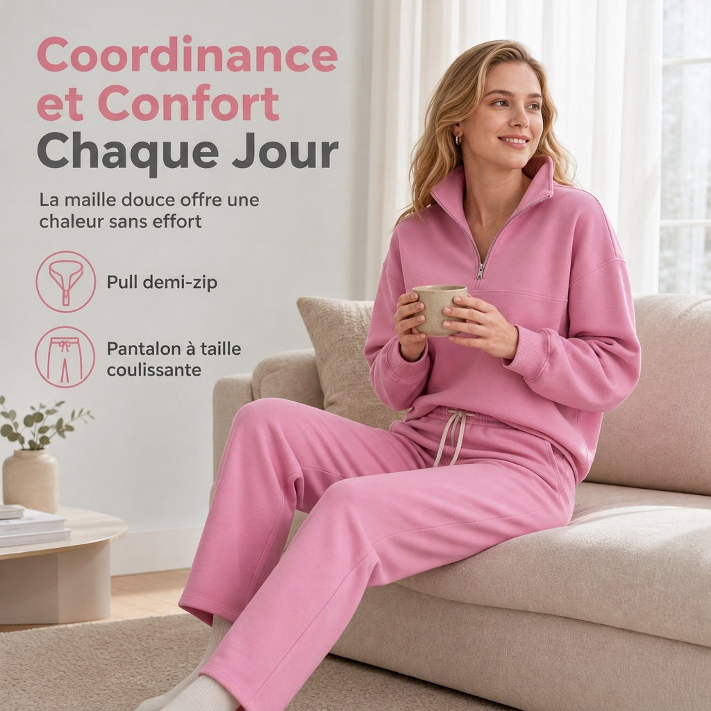 Ensemble deux pièces avec pantalon long, haut et pantalon assortis