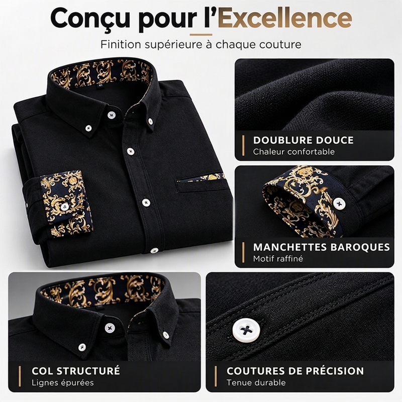 Chemise chaude classique en velours côtelé pour hommes