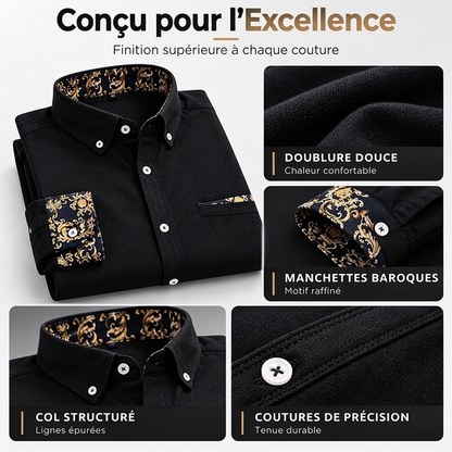 Chemise chaude classique en velours côtelé pour hommes