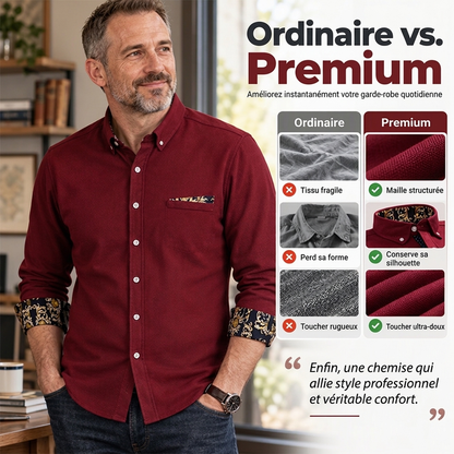 Chemise chaude classique en velours côtelé pour hommes