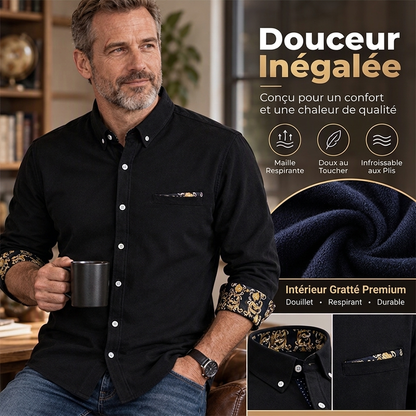 Chemise chaude classique en velours côtelé pour hommes