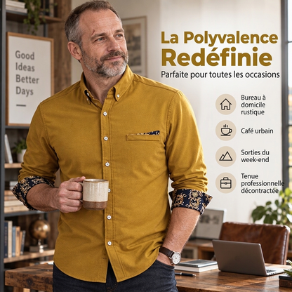 Chemise chaude classique en velours côtelé pour hommes