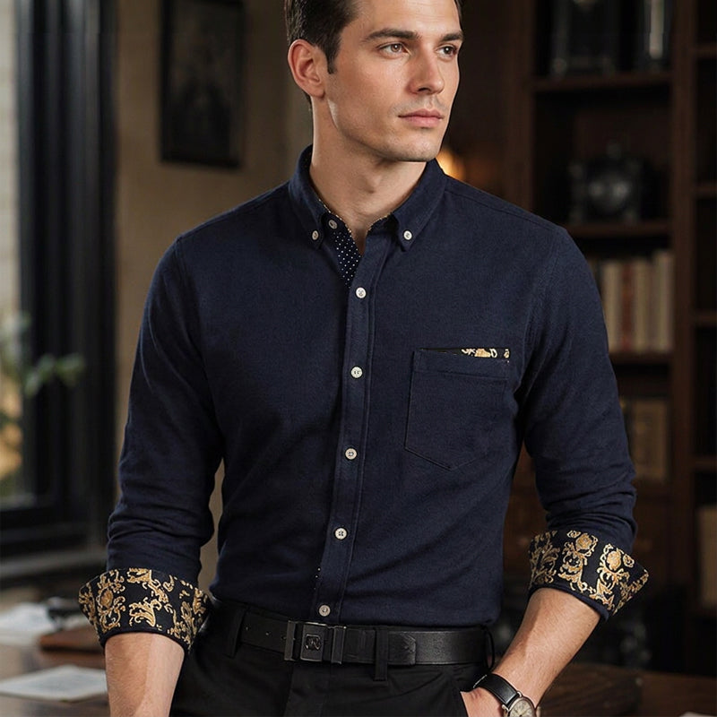 Chemise chaude classique en velours côtelé pour hommes