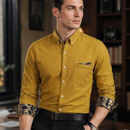 Chemise chaude classique en velours côtelé pour hommes