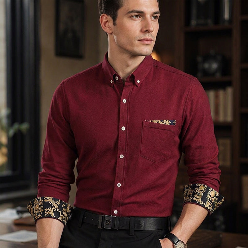 Chemise chaude classique en velours côtelé pour hommes