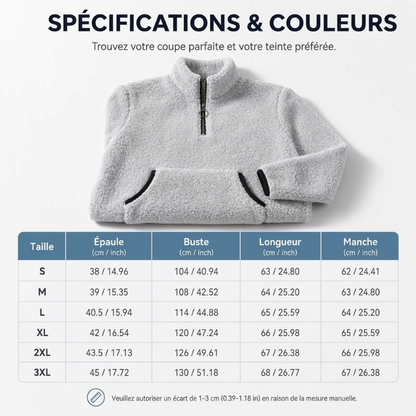 Sweat en peluche chaud à demi-zip pour femme