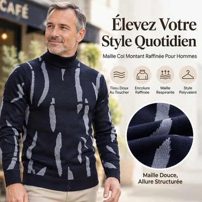 Pull roulé slim casual pour homme