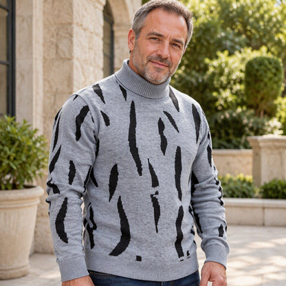 Pull roulé slim casual pour homme