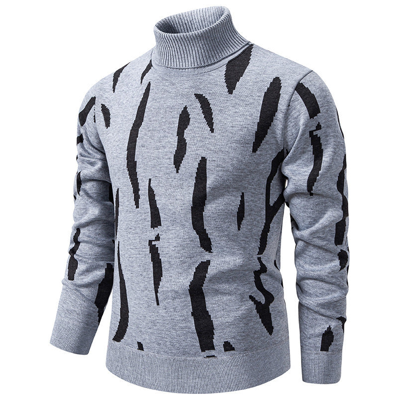 Pull roulé slim casual pour homme