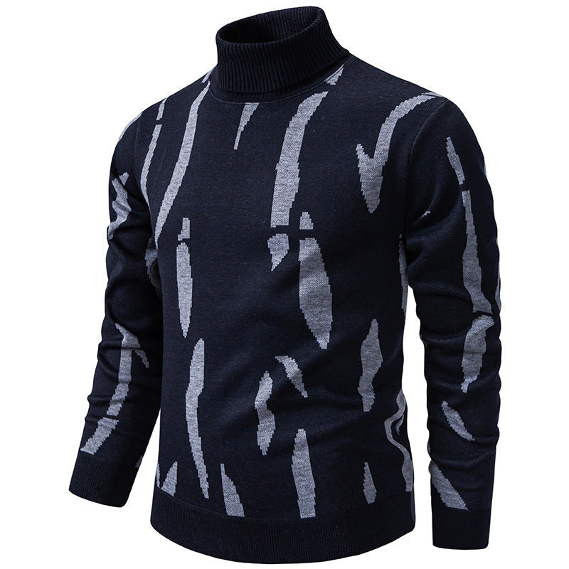 Pull roulé slim casual pour homme