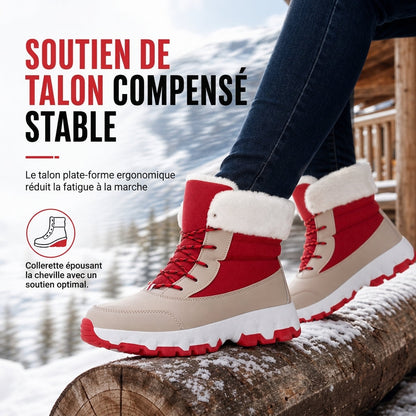 Bottes de neige d'hiver pour femmes, bottes mi-mollet épaissies pour voyages en extérieur, grandes tailles