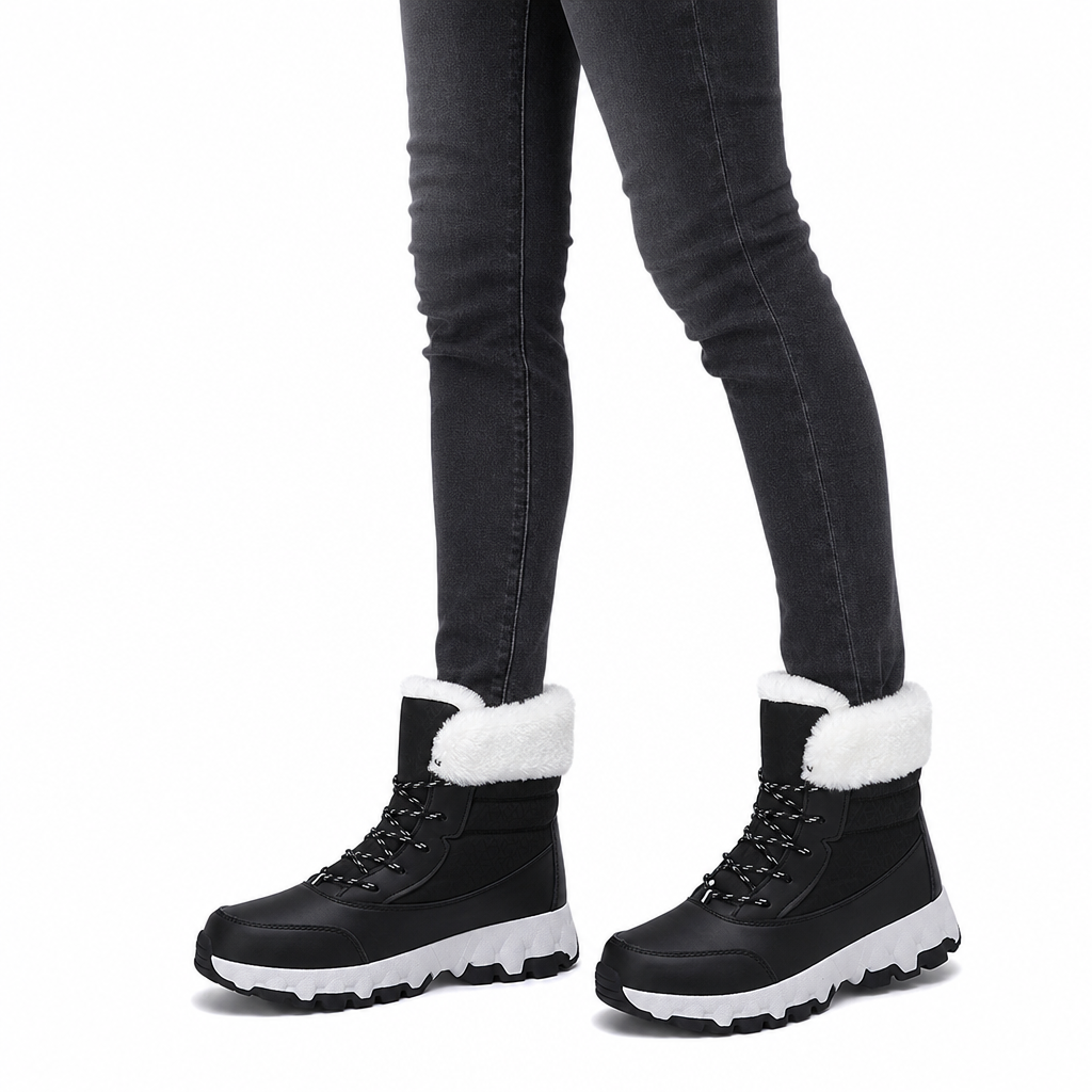 Bottes de neige d'hiver pour femmes, bottes mi-mollet épaissies pour voyages en extérieur, grandes tailles