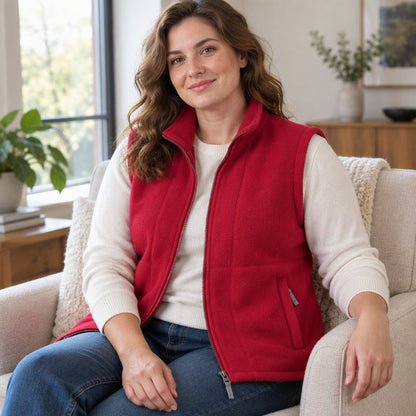 Gilet Femme Chaud en Maille Brossée Col Montant