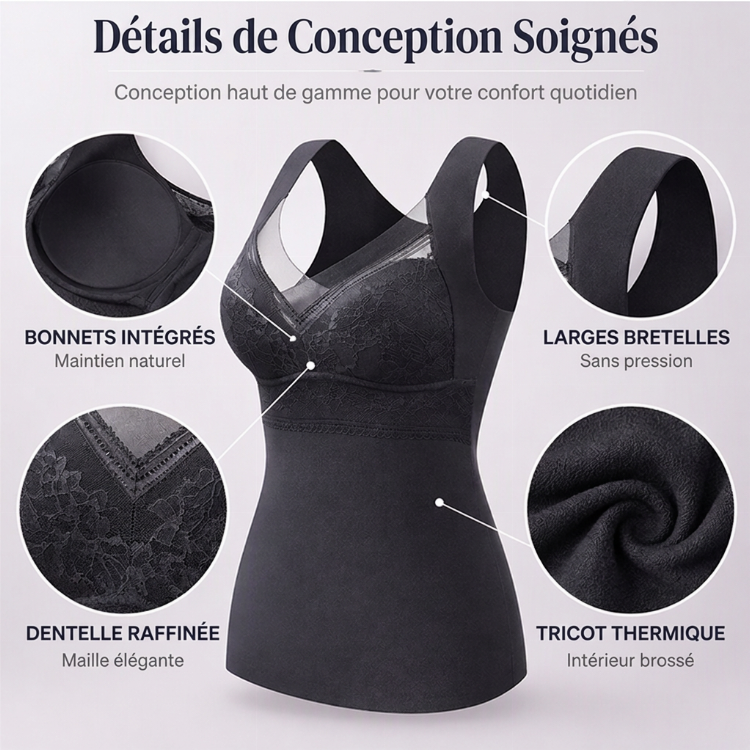 Débardeur Thermique Moulant Femme avec Soutien-Gorge Intégré