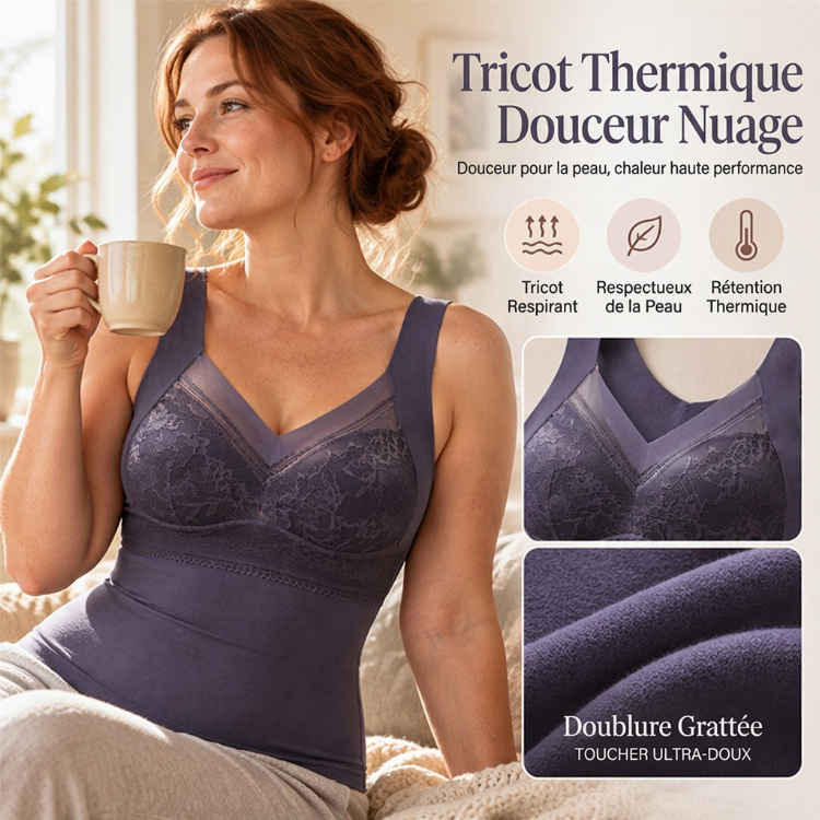 Débardeur Thermique Moulant Femme avec Soutien-Gorge Intégré