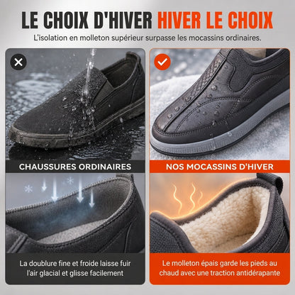 Chaussures hommes d'hiver chaudes et épaisses à enfiler
